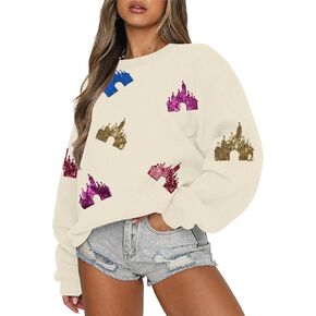 UNIQUEONE Bow Sweatshirt Womens Magic Kingdom Tee Shirt Colorful Pastel Bows Graphic Sweatshirts Oversized Holiday Pullover