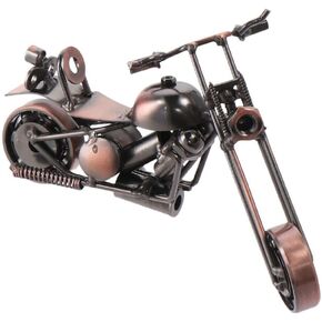 Vintage Metal Motorcycle Sculpture,Unique Birthday Gifts for Motorcycle Lovers,Bronze(E)