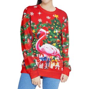 Women Ugly Christmas Sweatshirt Long Sleeve Shirts O-neck Pullover in Kuwait