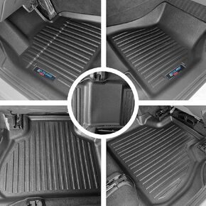 Automotive 3D Floor Mats Set for BMW X7 2019-2025 | All Weather Floor Protection Car Accessories | Black Liner Carpets Mat for Cars | Custom Fit 4 Piece Floor Liners for 1st, 2nd & 3rd Rows