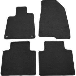 IKON MOTORSPORTS, Floor Mats Compatible with 2018-2022 Honda Accord, Black Nylon Carpet Front & Rear 4PC Set, 2019 2020
