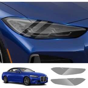 Car Headlight Protective Film for BMW 4 Series 2021 2022 2023 2024 2025 & M4 2021-25,i4 2022-25,4 Series Gran Coupe 2022-25 Auto Accessories Exterior Decor Matte Black Tint TPU Cover Vinyl Wrap