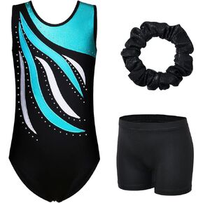 BAOHULU Leotards for Girls Gymnastics Embroidery Glitter Tumbling Dance Shorts Bottom