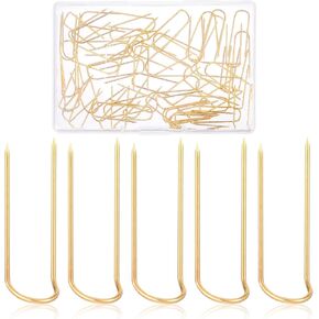 50 Pieces Sewing U-pins Fork Pins Needlecrafts Pins 0.9 Inch Fork Pins for Quilting Double Blocking Pins Stainless Steel Sewing Pins Straight Pins for DIY Sewing Jewelry Craft Making Home Decor