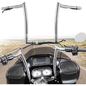 TIGERSGATE PRE-WIRED 12" Rise 1.25"Ape Hangers Handlebar & Cables/Lines Kit for Harley Road Glide 2015, Black