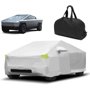 Car Cover Compatible with Tesla Cybertruck, Water Resistant All Weather Car Covers with Zipper Door for Cybertruck Accessories
