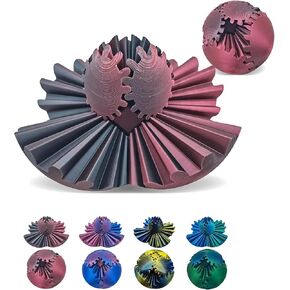 Gear Ball-3D مطبوعة Gear Ball Spin Ball، Gearsphere، لعبة فيدجيت، لعبة Gear Ball Fidget، لعبة مكتب Gearsphere، Fidget Ball-GearToy مثالية للإجهاد، وتدريب الدماغ والاسترخاء والقلق (الأصفر والأزرق)