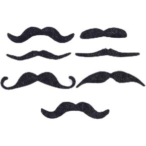 7 Pcs Fake Mustache Funny Costume Cosplay Jazz Self Adhesive Novelty Facial Hair Party for Women and Man