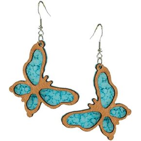 Zian Summer Turtle Earrings Seahorse Earrings Butterfly Earrings Animal Earrings Wooden Imitation Turquoise Beach Earrings Bohemian Western Statement Jewelry