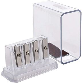 1pc Carpenter Pencil Sharpener Long Point Manual Pencil Sharpener with Lid, 4 Holes Handheld Pencil Sharpener for Sketching, Charcoal, Colored Pencils, Color: Random