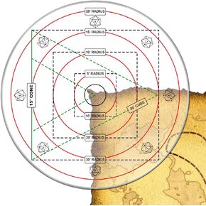 Spell AOE Damage Template for DND AOE Templates for Dungeons with Dragons Measuring Tools for RPG Gaming Accessories