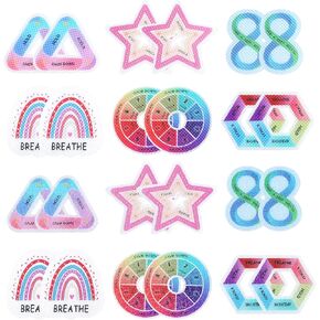 24 Pieces Anxiety Sensory Stickers, 2 Textured Surface Calm Strips for Anxiety Sensory Stickers Calming Strips Mental Health Stickers Anxiety Relief Items for Adults Teens Stress Relief