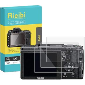 Rieibi (3 Packs) Screen Protector for Ricoh GR IIIx GR3X GR III Digital Camera, Tempered Glass Film for Ricoh GR III X GRIII GR3 Anti-fingerprint Anti-scratch