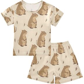 senya Sea Turtle Summer Pajamas Set Short Cotton Sleepwear 2 Piece