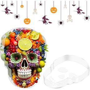 Halloween Skull Charcuterie Boards 10" Acrylic Charcuterie Letters Skull Aperitif Board Skull Trays Fillable Skeleton for Candy Reusable Charcuterie Boxes Skeleton Decor for Halloween (Skull)