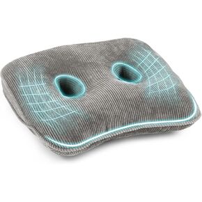 Office Chair Wedge Cushions, Corduroy Seat Cushions for Long Sitting to Relieve Back Pain, Comfortable Chair Pads for Desk, Gaming Chair and Car Seat (Grey)