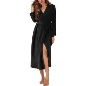 Ekouaer رداء وافل للنساء رداء حمام طويل منسوج خفيف الوزن كيمونو سبا رداء ناعم مع جيوب S-XXL