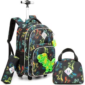 ZBAOGTW Unicorn Rolling Backpack for Girls Wheeled School Backpack 3 in 1 Girls Rolling Backpack for School,Travel,Picnic