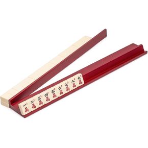 Yellow Mountain Imports Dark Camphor Wooden Mahjong Game Racks with Pushers, 18 Inches - Set of 4 (Includes Magnetically Attached Mahjong Pushers)
