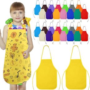 30 Pack Kids Painting Aprons Art DIY Blank Aprons Artists Aprons for Girls Boys Community Event Paint Party Supplies