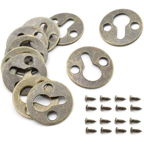 Round Metal Keyhole Hanging Films Shelf Brackets for Picture Frame Hanging - 10 PCS, Bronze