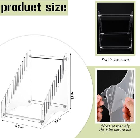 Acrylic File Holder File Organizer Vinyl Record Storage Stand Record Holder 12 Albums, Files, or Magazines, Detachable Clear Magazine Holder, File Folder Organizer, Letter Envelopes Holder in Saudi Arabia