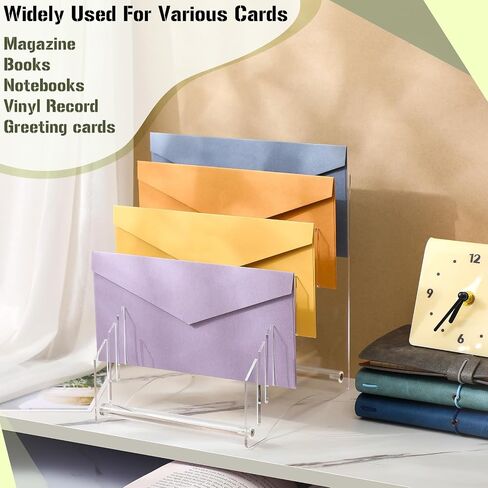 Acrylic File Holder File Organizer Vinyl Record Storage Stand Record Holder 12 Albums, Files, or Magazines, Detachable Clear Magazine Holder, File Folder Organizer, Letter Envelopes Holder in Saudi Arabia