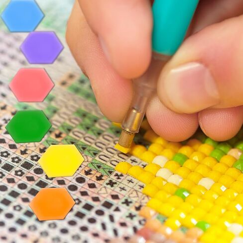 30 قطعة من شمع الرسم الفني الماسي، 6 ألوان من الشمع الفني الماسي بستة جوانب، إكسسوارات الرسم الفني الماسي DIY، أداة شمع الطين للرسم الفني الماسي لمحبي الرسم الفني الماسي in Saudi Arabia