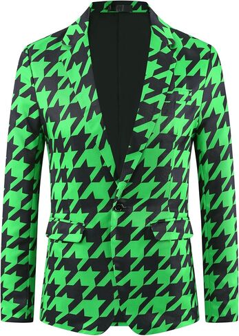 بليزر Lars Amadeus بنمط Houndstooth للرجال في الحفلات الراقصة والمعاطف الرياضية للأعمال in Saudi Arabia