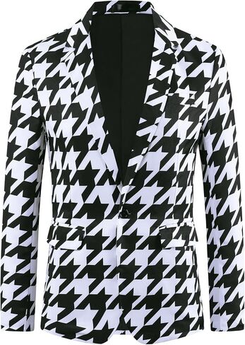 بليزر Lars Amadeus بنمط Houndstooth للرجال في الحفلات الراقصة والمعاطف الرياضية للأعمال in Saudi Arabia