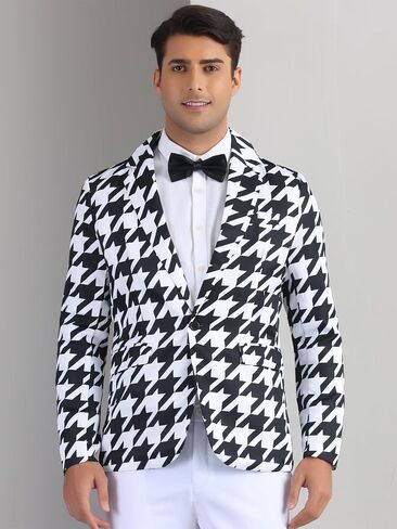 بليزر Lars Amadeus بنمط Houndstooth للرجال في الحفلات الراقصة والمعاطف الرياضية للأعمال in Saudi Arabia