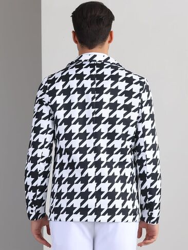 بليزر Lars Amadeus بنمط Houndstooth للرجال في الحفلات الراقصة والمعاطف الرياضية للأعمال in Saudi Arabia