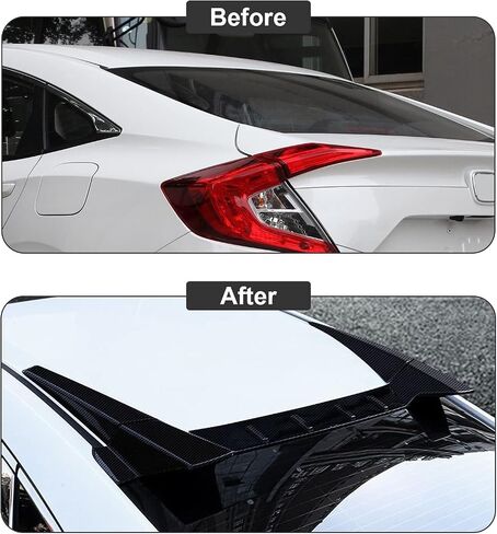 Window Rear Roof Spoiler 3 Pieces Wing Type R Style Compatible with Honda Civic 2016-2021 4 Door Sedan Automotive Body Kits,Glossy Black in Saudi Arabia