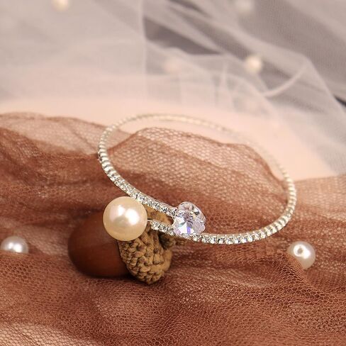 Sparkly Rhinestone Cuff Bangle Bracelet for Women Layered Crystal Half Open Cuff Tennis Wrist Bracelet Bridal Wedding Bracelet Jewelry in Saudi Arabia