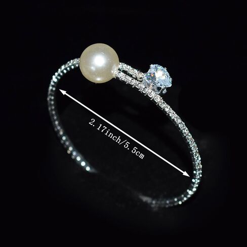 Sparkly Rhinestone Cuff Bangle Bracelet for Women Layered Crystal Half Open Cuff Tennis Wrist Bracelet Bridal Wedding Bracelet Jewelry in Saudi Arabia