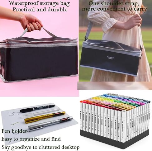 Coloring Markers Set for Adults with Standing Base, 168 Colors Dual Tip Permanent Art Pens with Travel Case for Drawing Sketching Adult Coloring Highlighting and Underlining in Saudi Arabia