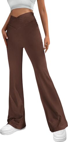 PRETTYGARDEN Women's Summer Yoga Pants High Waisted Sweatpants Casual Striped Bootcut Flare Workout Leggings in Saudi Arabia