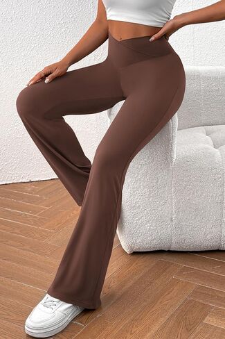 PRETTYGARDEN Women's Summer Yoga Pants High Waisted Sweatpants Casual Striped Bootcut Flare Workout Leggings in Saudi Arabia