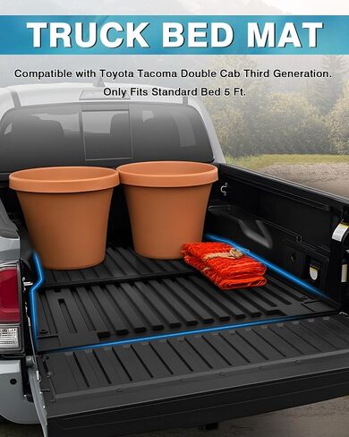 Mixsuper Truck Bed Mat for Tacoma 2005-2023, Only for 5ft Bed, All Weather Bed Liner for Tacoma Accessories TPE Durable Odorless Black in Saudi Arabia