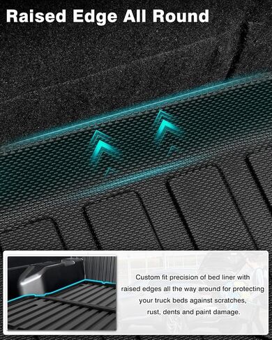Mixsuper Truck Bed Mat for Tacoma 2005-2023, Only for 5ft Bed, All Weather Bed Liner for Tacoma Accessories TPE Durable Odorless Black in Saudi Arabia