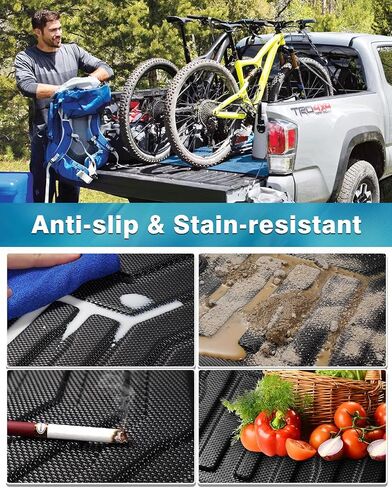 Mixsuper Truck Bed Mat for Tacoma 2005-2023, Only for 5ft Bed, All Weather Bed Liner for Tacoma Accessories TPE Durable Odorless Black in Saudi Arabia