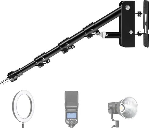 Takerers Ring Light Wall Mount: Save Space, 180º Flexible Rotation - Wall Mount Triangle Boom Arm with 3/8 & 1/4 screw for Photography Light, Monolight, Softbox, Umbrella, Reflector, Max Length 51inch in Saudi Arabia