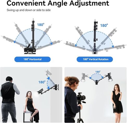 Takerers Ring Light Wall Mount: Save Space, 180º Flexible Rotation - Wall Mount Triangle Boom Arm with 3/8 & 1/4 screw for Photography Light, Monolight, Softbox, Umbrella, Reflector, Max Length 51inch in Saudi Arabia
