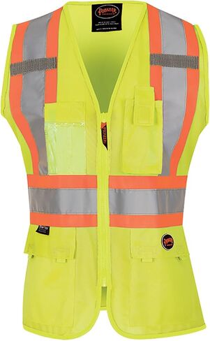Pioneer Safety Vest for Women With Pockets - Hi-Vis Reflective Tape - For Construction - Pink in Saudi Arabia