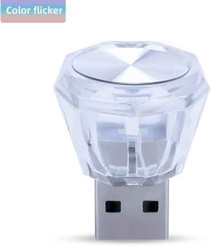 AUCELI USB سيارة LED أضواء الغلاف الجوي، 2PCS السيارات الداخلية سقف ضوء الليل، أضواء الديكور الصغيرة المحمولة، التوصيل والتشغيل مصباح المحيطة الرومانسية، اكسسوارات المركبات لغرفة ديسكو عيد ميلاد غرفة المنزل in Saudi Arabia