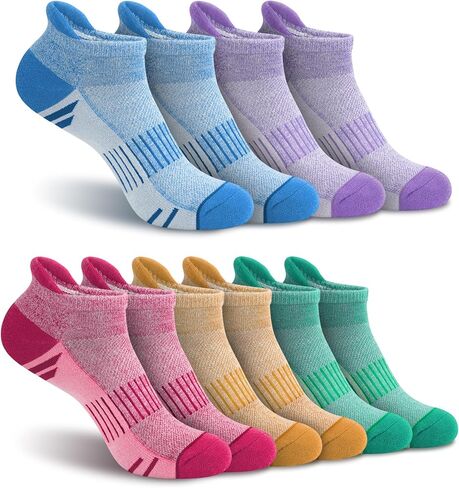 YSense Ankle Socks for Women Men, Thick Cushioned Running Athletic Cotton Socks with Moisture Wicking Low Cut No Show in Kuwait