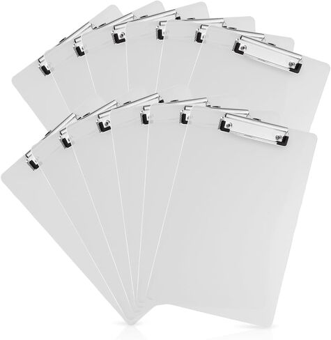 Plastic Clipboards Set of 12, 8.5" x 11" White Clipboard, Standard A4 Size Plastic Clipboard, with Low Profile Clip, Office Clipboard for Business, Office, School & Home Supply in Saudi Arabia