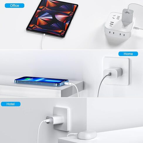 iPhone Fast Charger, Type C Wall Charger Block Plug and 10ft USB C to Lightning Charging Cable Cord Long, Power Adapter Cube Brick Box for Apple iPhone 14 Pro Max/14 Plus/14/13/12 Mini/11/XS Max/XR/X in Saudi Arabia
