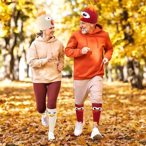 Turkey Hats Turkey Socks for Adults Thanksgiving Hats Socks Turkey Beanie Hat Thanksgiving Turkey Costume Accessories in Saudi Arabia