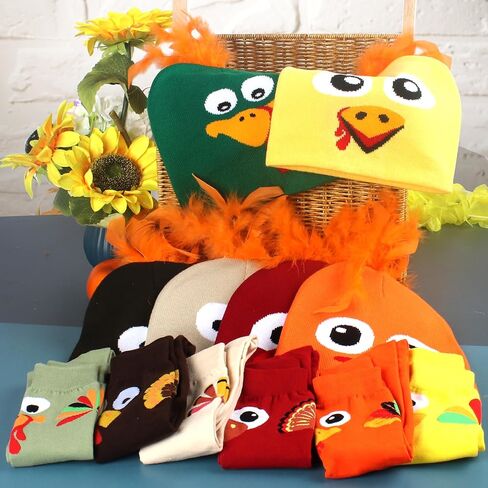 Turkey Hats Turkey Socks for Adults Thanksgiving Hats Socks Turkey Beanie Hat Thanksgiving Turkey Costume Accessories in Saudi Arabia